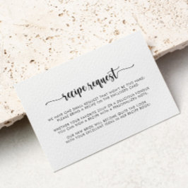 Minimalistische kalligrafie huwelijksrecept verzoe informatiekaartje