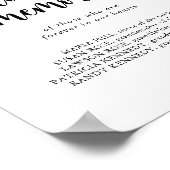 Minimalistische kalligrafie In Loving Memory bord Poster (Hoek)