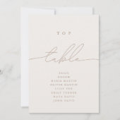 Minimalistische kalligrafie Ivoor Top Table Number (Voorkant)