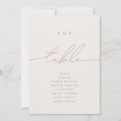 Minimalistische kalligrafie Ivoor Top Table Number (Achterkant)