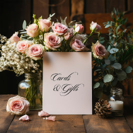 Minimalistische kalligrafie Kaarten & geschenken W Reclamebord Met Voetstuk