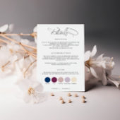 Minimalistische kalligrafie kleding bruiloft detai kaart