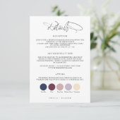 Minimalistische Kalligrafie Kleding Trouwdetails K Kaart (Staand voorkant)