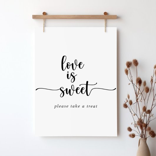 Minimalistische kalligrafie Liefde is zoete bord Poster