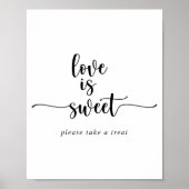 Minimalistische kalligrafie Liefde is zoete bord Poster (Voorkant)