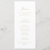 Minimalistische kalligrafie Modern Elegant Gold Di Menu (Voorkant)