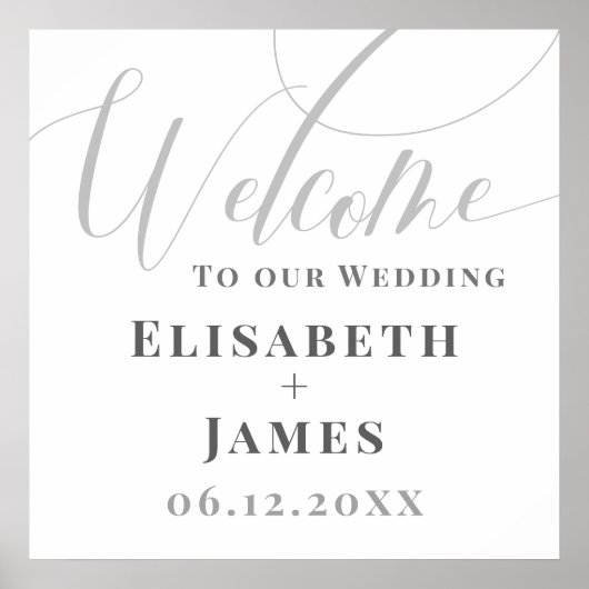 Minimalistische kalligrafie Moderne welkom bruilof Poster (Voorkant)