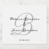 Minimalistische kalligrafie Monogram Mousserende W Sparkling Wijnetiket (Enkel label)