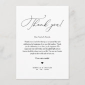 Minimalistische kalligrafie Napkin Dank u wel, Kaa Menu (Voorkant)