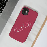Minimalistische kalligrafie Persoonlijke naam Mage Case-Mate iPhone 14 Hoesje<br><div class="desc">Minimale kalligrafie Persoonlijke naam Magenta Rode telefoontas</div>
