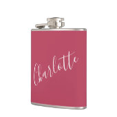 Minimalistische kalligrafie Persoonlijke naam Mage Heupfles (Links)