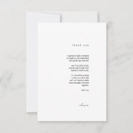 Minimalistische kalligrafie platte bedankkaart