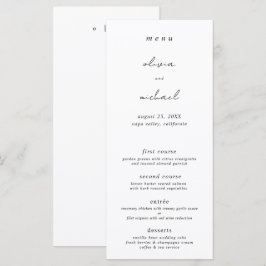 Minimalistische kalligrafie platte trouwmenu menu