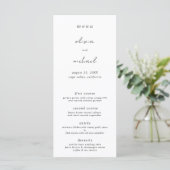 Minimalistische kalligrafie platte trouwmenu menu (Staand voorkant)