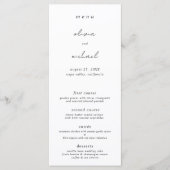 Minimalistische kalligrafie platte trouwmenu menu (Voorkant)