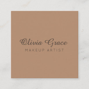 Minimalistische kalligrafie, professioneel taupe e vierkante visitekaartje