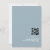 Minimalistische kalligrafie QR-code Dusty Blue Wed Save The Date (Achterkant)