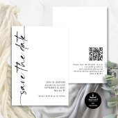 Minimalistische kalligrafie QR-code elke kleur bru Save The Date
