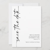 Minimalistische kalligrafie QR-code elke kleur bru Save The Date (Voorkant)