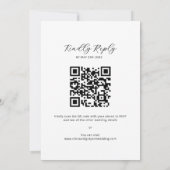 Minimalistische kalligrafie QR-code RSVP Wedding Kaart (Achterkant)