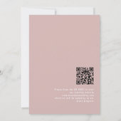 Minimalistische kalligrafie QR-code stoffige Roos  Save The Date (Achterkant)