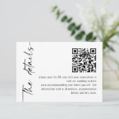 Minimalistische kalligrafie QR Code Wedding Detail Informatiekaartje (Staand voorkant)