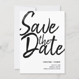 Minimalistische kalligrafie redt de moderne dag save the date