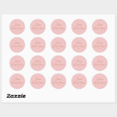 Minimalistische kalligrafie Roze bruidsdouche Ronde Sticker (Vel)
