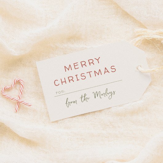 Minimalistische kalligrafie Schattige Vrolijk Kers Cadeaulabel