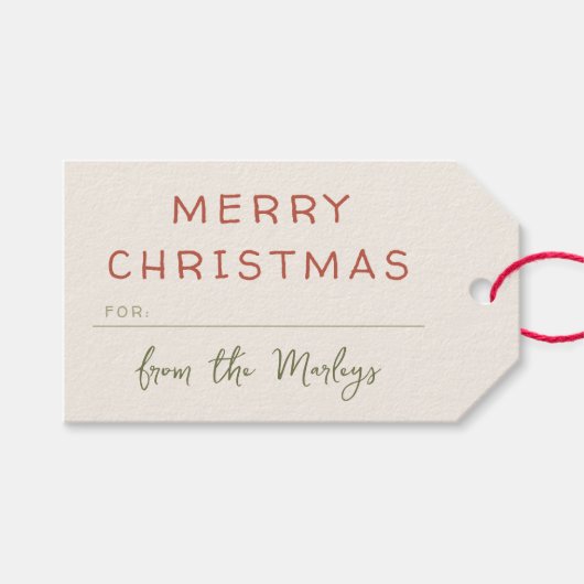 Minimalistische kalligrafie Schattige Vrolijk Kers Cadeaulabel (Voorkant (Horizontaal))