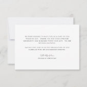 Minimalistische kalligrafie script huwelijksfoto bedankkaart (Achterkant)