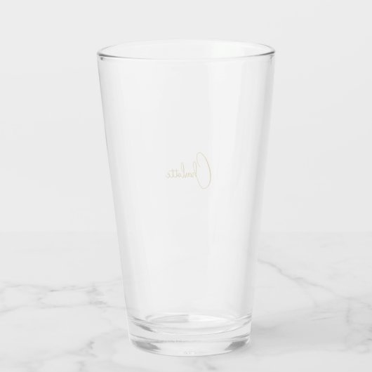 Minimalistische kalligrafie Script Naam Gouden Kle Glas (Achterkant)
