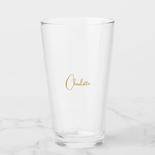 Minimalistische kalligrafie Script Naam Gouden Kle Glas (Voorkant)