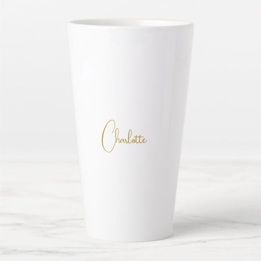 Minimalistische kalligrafie Script Naam Gouden Kle Latte Mok (Voorkant)