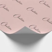 Minimalistische kalligrafie Script naam Roos Gold Cadeaupapier (Hoek)