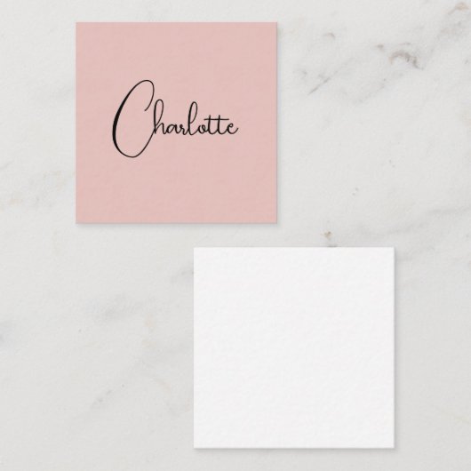 Minimalistische kalligrafie Script naam Roos Gold Informatiekaartje (Voorkant / Achterkant)