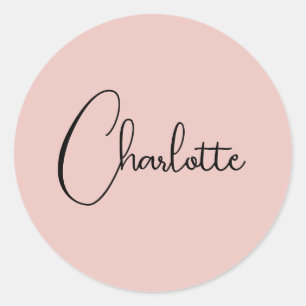 Minimalistische kalligrafie Script naam Roos Gold Ronde Sticker