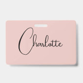 Minimalistische kalligrafie script naam rose goud badge (Achterkant)
