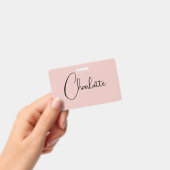 Minimalistische kalligrafie script naam rose goud badge (Handheld)