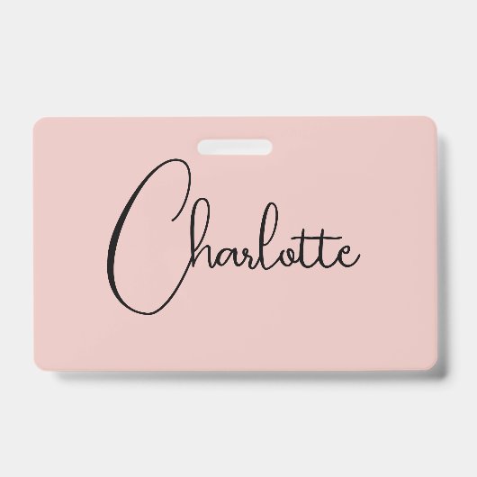 Minimalistische kalligrafie script naam rose goud badge (Voorzijde)