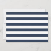Minimalistische kalligrafie script navy foto save the date (Achterkant)