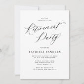 Minimalistische kalligrafie script pensioenfeest kaart (Voorkant)