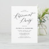Minimalistische kalligrafie script pensioenfeest kaart (Staand voorkant)