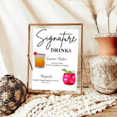 Minimalistische kalligrafie Signature Drink bruilo Poster