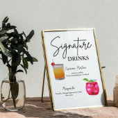 Minimalistische kalligrafie Signature Drink bruilo Poster