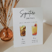 Minimalistische kalligrafie Signature Drink bruilo Reclamebord Met Voetstuk