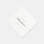 Minimalistische kalligrafie Silver Baby shower Nap Servet (Hoek)