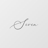 Minimalistische kalligrafie tafel zeven tafel numm raamsticker (Vel)