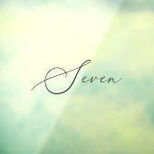 Minimalistische kalligrafie tafel zeven tafel numm raamsticker (Vel 3)