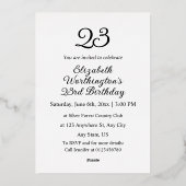 Minimalistische kalligrafie tekst  folie uitnodiging (Achterkant)